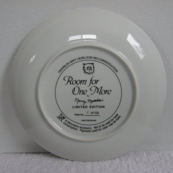 Franklin Mint Heirloom Cat Plate, "Room for One More", limited edition - Picture 2 of 2